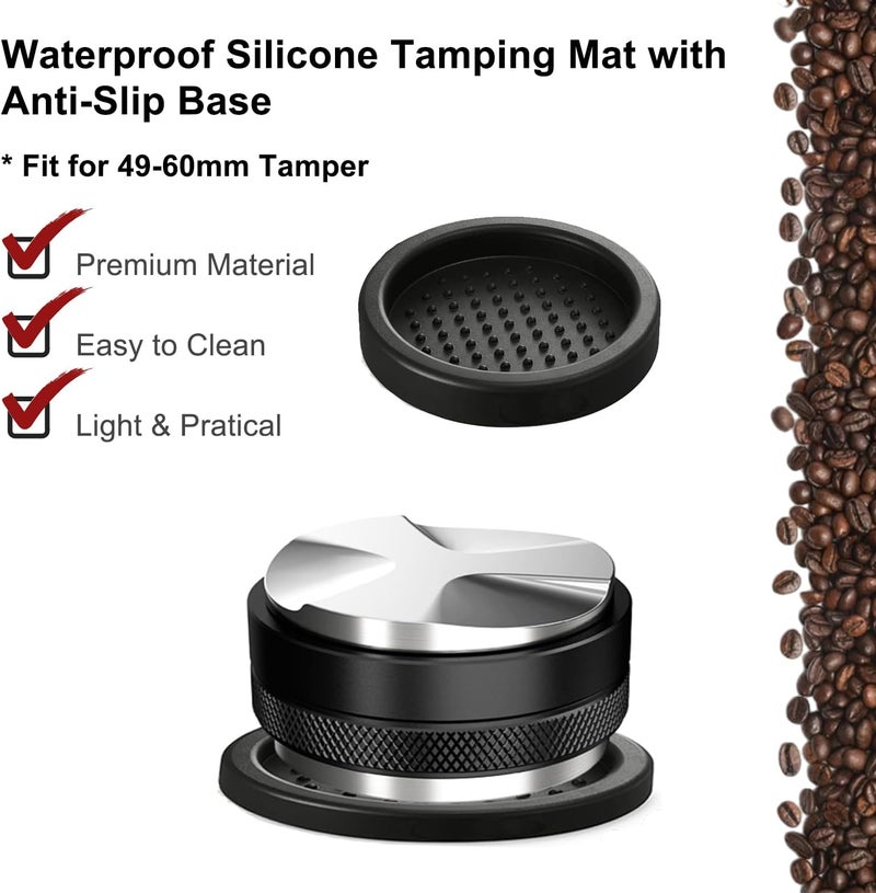 symtype Store Espresso Accessories Kit 51mm Tamper: 51mm Espresso Tamper and Coffee Distributor, Espresso Tamper Kit Barista Tools with WDT Tool Tamping Mat Brush | Dual Head Espresso Leveler for 51mm Portafilter - Image 5